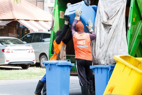 Commercial waste being loaded for removal